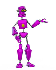 funny robot cartoon showing in a white background