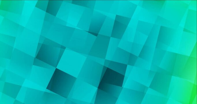 4K looping light green animation in square style. Shining colorful animation with rectangle shapes. Clip for your commercials. 4096 x 2160, 30 fps.