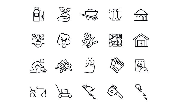 Landscaping icons vector design 