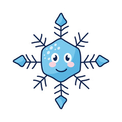 snowflake kawaii weather comic character