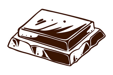 Piece of chocolate bar, vector