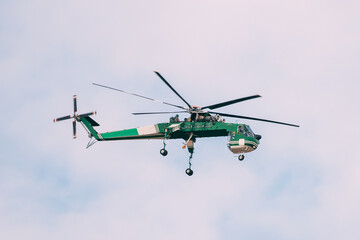 Aerial Crane Or Flying Crane Flying In Sky