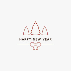 Christmas tree vector. Christmas tree logo. free space for text. Christmas post card.