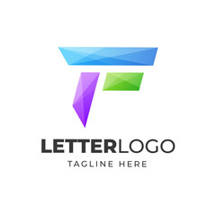 Colorful Letter f modern elegant logo design