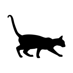 Silhouette of a cat on a white background. Animals Icons. Vector illustration