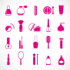 Cosmetics icons, vector set