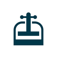 Machine press icon vector isolated