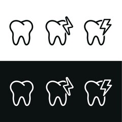 Vector image. Toothache icon. Tooth image.