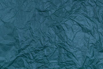 blue crumpled glazed paper wrapping tissue full-frame background