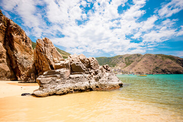  Ky Co Beach, sand on beach and blue summer sky, nature concept at Quy Nhon city , Binh Dinh Province, Viet Nam