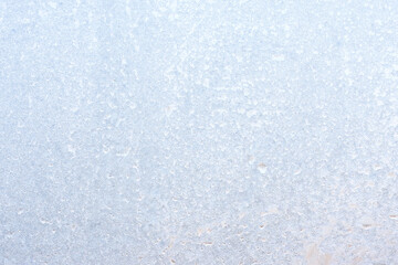 Graceful expressive winter natural background, macro texture. Copy space. Frosty pattern on winter...