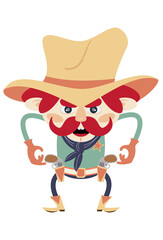 Isolated illustration of a Sheriff
The sheriff is working hard, making the west less wild, one shot at a time.
