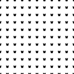 Square seamless background pattern from geometric shapes. The pattern is evenly filled with black butterfly symbols. Vector illustration on white background