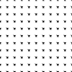 Square seamless background pattern from geometric shapes. The pattern is evenly filled with black shopping cart symbols. Vector illustration on white background
