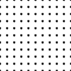 Square seamless background pattern from geometric shapes. The pattern is evenly filled with black four-leaf clover symbols. Vector illustration on white background