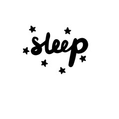 Handwritten lettering in black. Vector illustration.