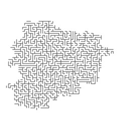 Andorra map from black pattern of the maze grid. Vector illustration.