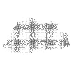 Bhutan map from black pattern of the maze grid. Vector illustration.