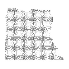 Egypt map from black pattern of the maze grid. Vector illustration.