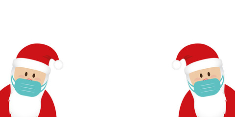 corona virus christmas 2020 with cute santa claus vector illustration EPS10