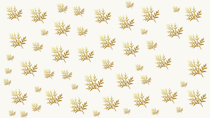 white pattern background with gold leaves