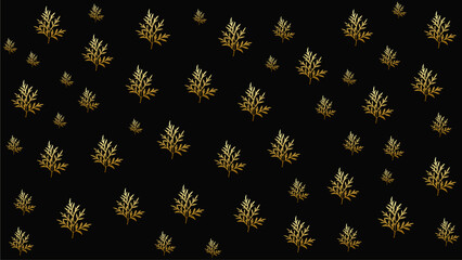black gold leaves pattern