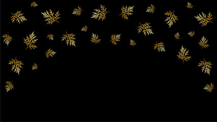 black background with gold leaves pattern