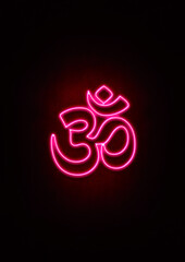 Purple Neon OM sign