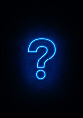 Blue Neon Question Mark Sign