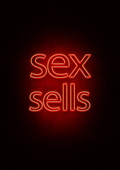 Red Neon Sex Sells Sign