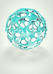 Radiolaria illustration, Radiozoa 3D rendering, protozoa, diatom