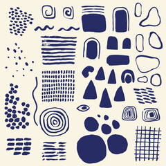 Set of hand drawn vector abstract shapes