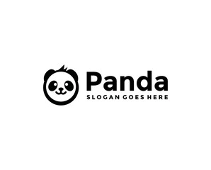 Panda logo design.Vector panda head logo template.