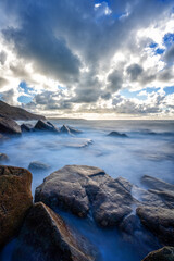 Porth Nanven cornwall England uk in the cot valley slow exposure 