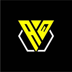 initials triangle A Q has a simple modern minimalist design with cup decoration