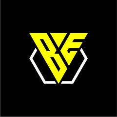 initials triangle B E has a simple modern minimalist design with cup decoration