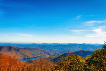 Fototapeta premium Autumn Scenic Drive along The Blue Ridge Parkway in North Carolina