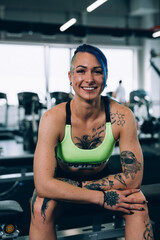 Fototapeta premium young woman workout in gym
