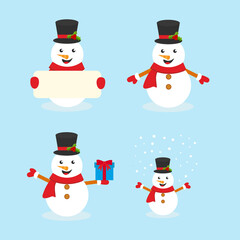 Winter season cute snowman collection