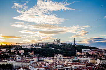 Vue de Lyon depuis les hauteurs de l'h&ocirc;tel dieu