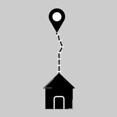 Geo icons gps house. Arrow map Pin vector stock illustration isolated. eps10