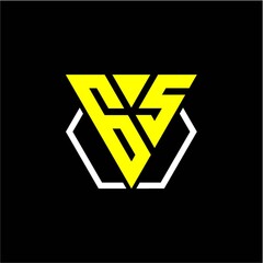 Obraz premium initials triangle G S has a simple modern minimalist design with cup decoration