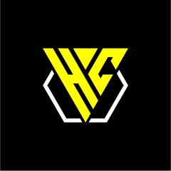 initials triangle H C has a simple modern minimalist design with cup decoration