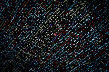 Digital screen with compiled JavaScript code. Writing code on a laptop concept.
