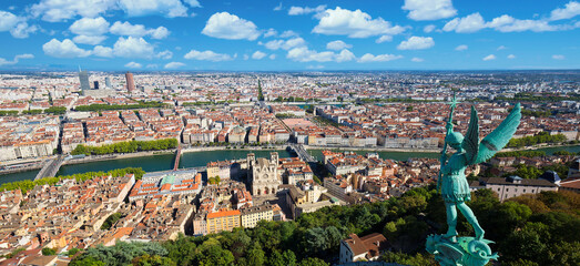 Lyon from the top of Notre Dame de Fourviere - obrazy, fototapety, plakaty