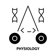 physiology icon, black vector sign with editable strokes, concept illustration