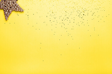 Yellow background with sequins