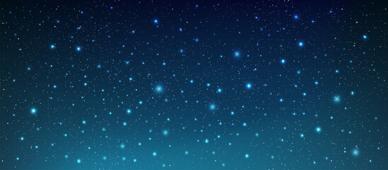 Beautiful milky way galaxy background with nebula cosmos. Stardust in deep space and bright shining stars in universe. Vector illustration.