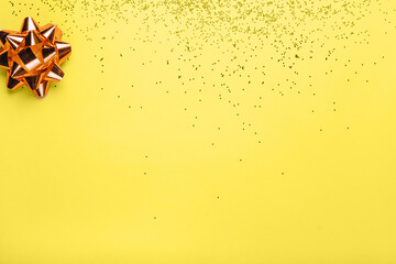 Yellow background with sequins