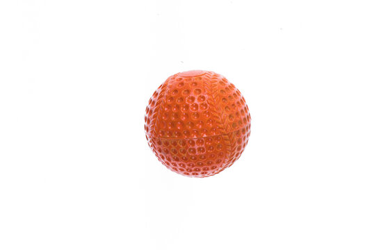 Orange Ball For Bandy Isolated On White Background